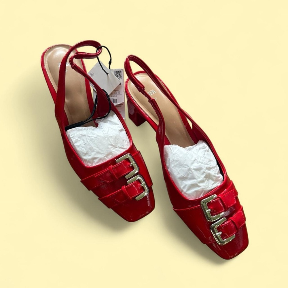Elegant Red Slingback Heels